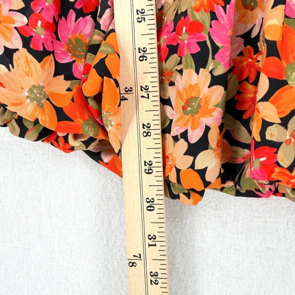 FOR LOVE & LEMONS FREE PEOPLE Sylvie Mini Dress Small Floral Bubble Hem Plunge - Picture 16 of 16